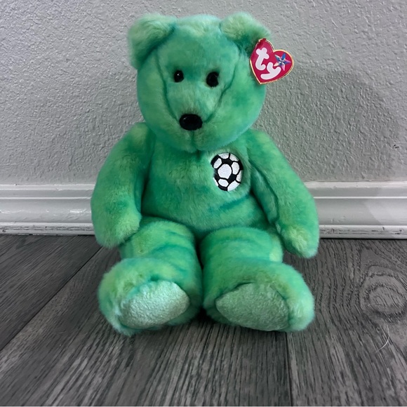 Ty Other - Ty Soccer Bear Kicks Beanie Buddy Vintage 1999
